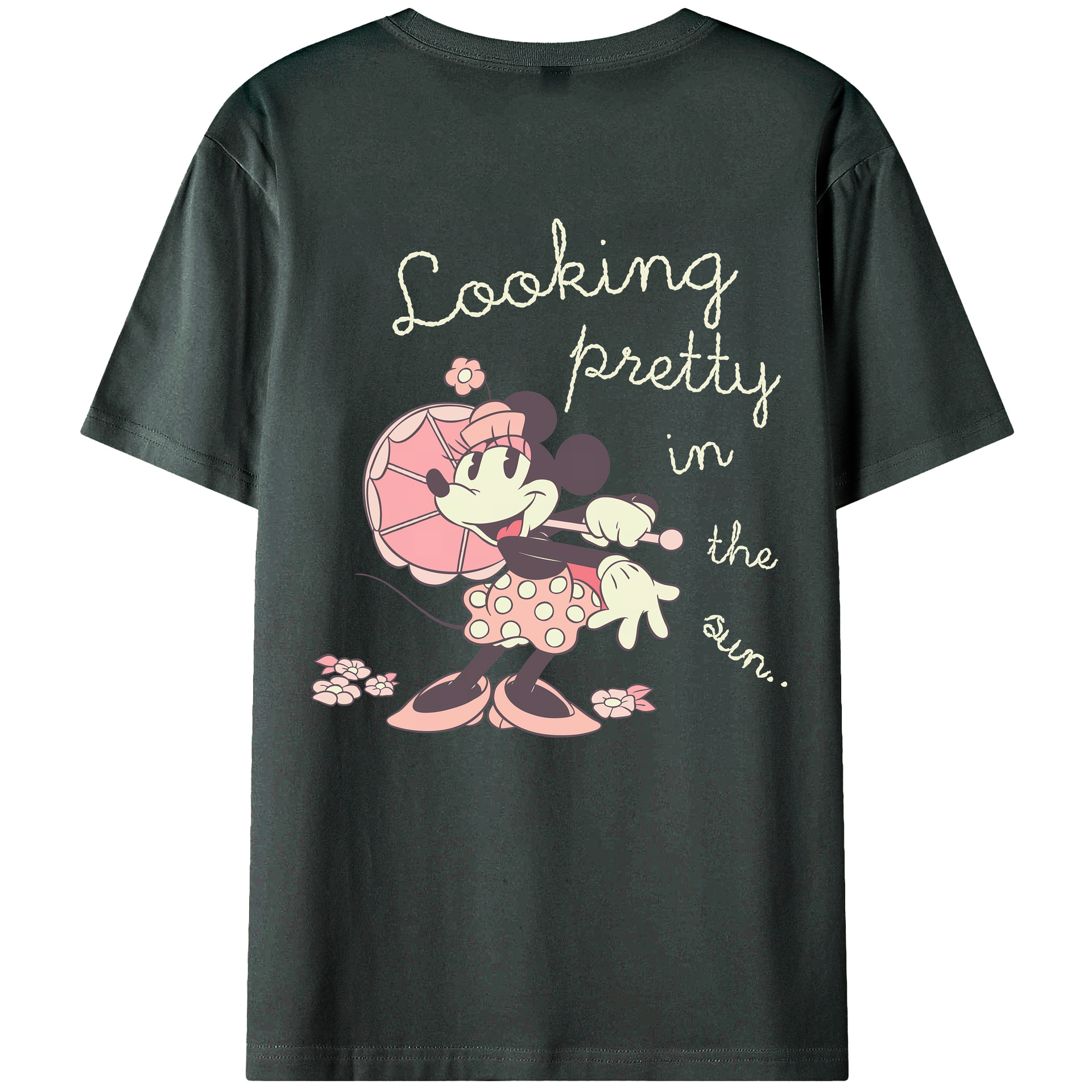 ミッキーマウス Mickey Mouse 綿100％ メンズ半袖Tシャツ（バックプリント） 通気性
